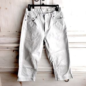 Eddie Bauer 💯% Cotton Denim Super High Waist Wide Leg Crop Size 8 EUC
